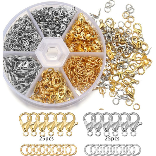 450pcs/box Jewelry Making Kits Lobster Clasp Open Jump Rings End
